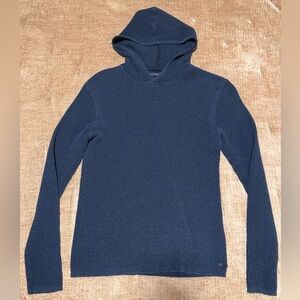 John Varvatos USA Waffle Knit Hooded Sweater Navy Blue Size M